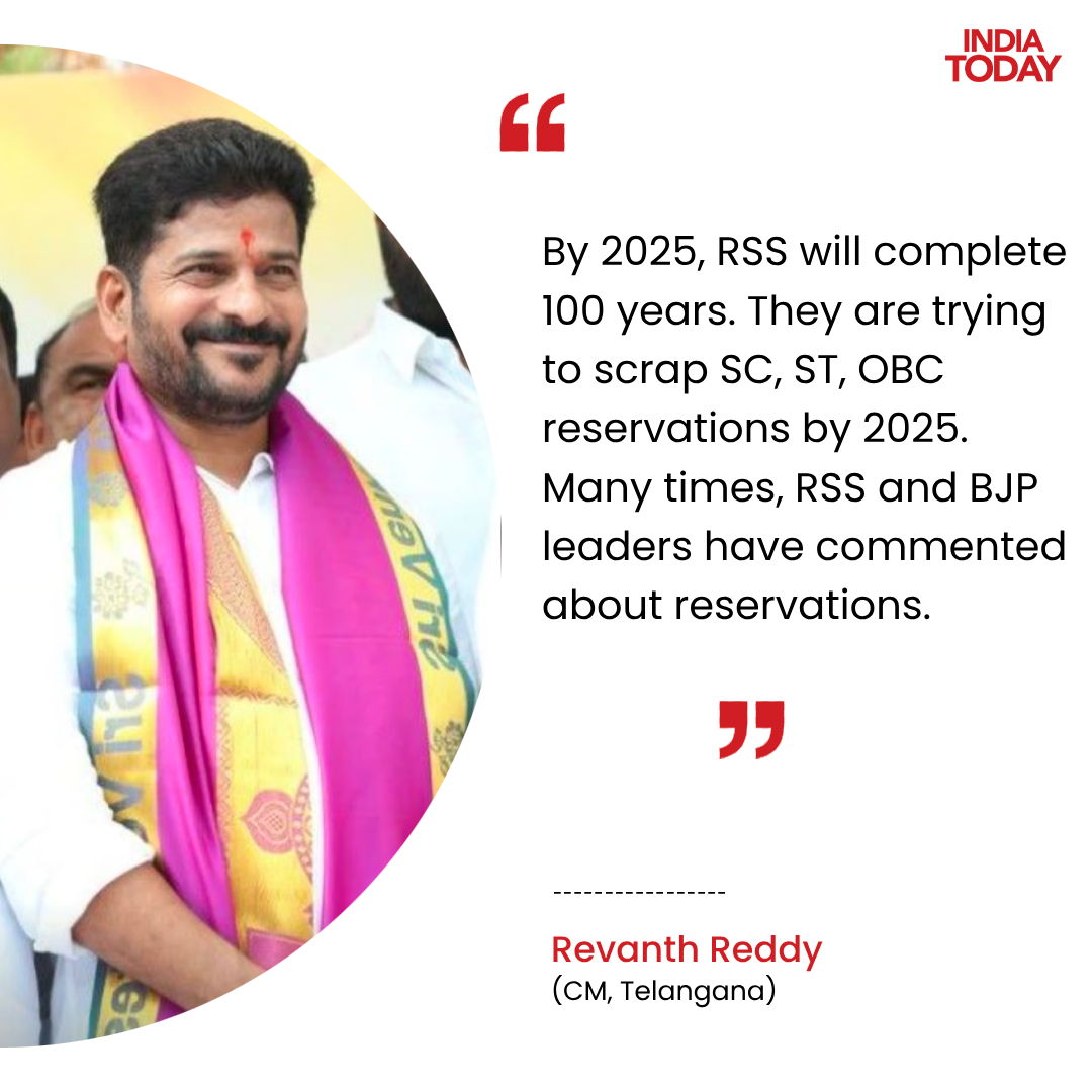 'BJP will scrap reservation by 2025': Revanth Reddy’s big claim Read in detail: intdy.in/mr8xp6 #RevanthReddy #Politics #Elections | @Journo_Abdul