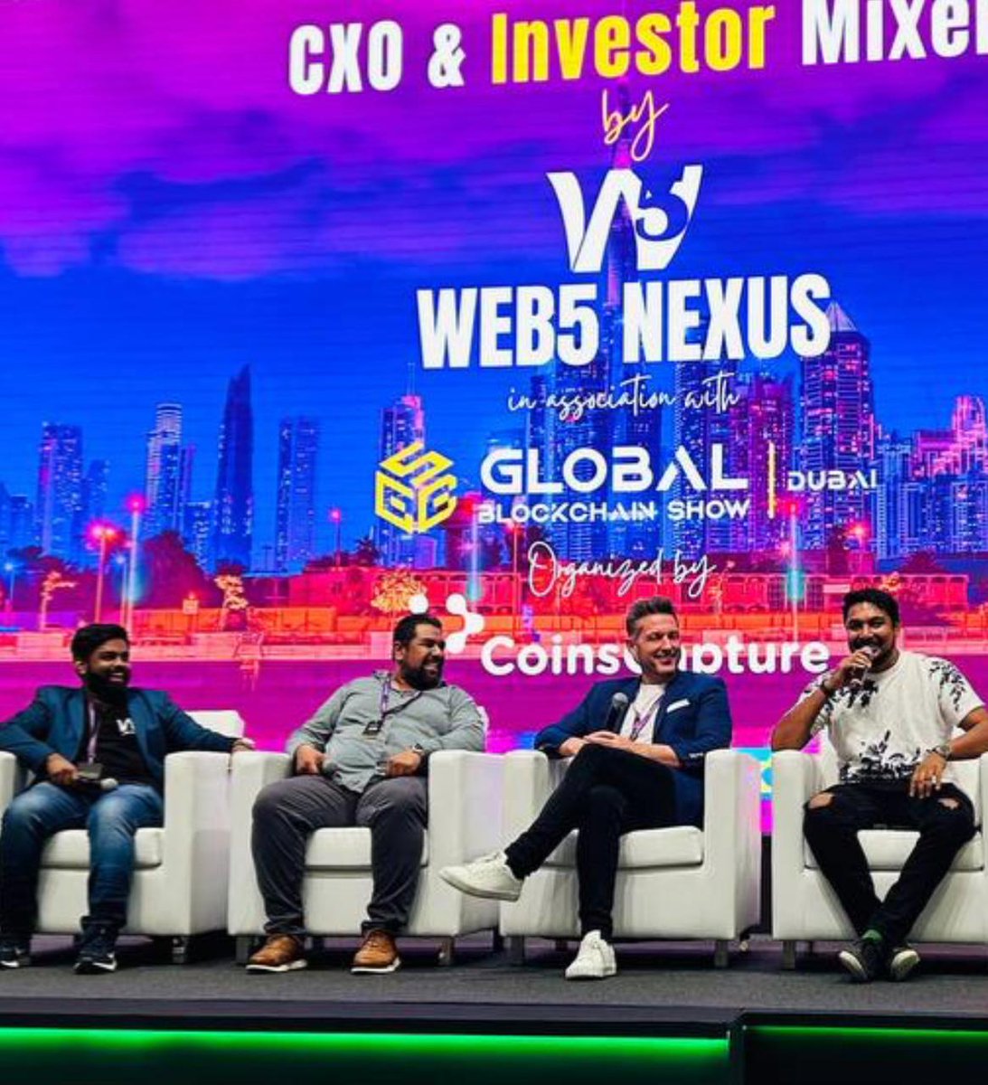 Cxo & Investor Mixer by @Web5Nexus Panel in association with @0xGBS organised by @CoinsCapture . Moderated by - Jetso Analin (@jetsoanalin) from @Web5Nexus Panelist speakers: - Mansoor Madhavji from Blockchain Founders Fund (@BlockchainFF) - Phillip Lord (@philliplord1)