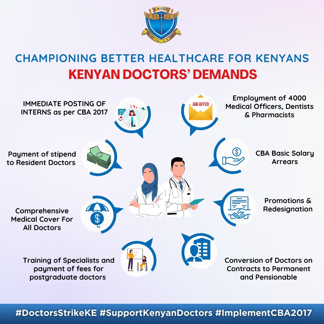 It’s a good day for @kmpdu to defend the 2017 CBA WITH OUR HONOR, DIGNITY and BLOOD!
#DoctorsStrikeKE 
#DoctorsDeserveBetter 
#ImplementCBA2017 
#PostDoctorInterns
#EmployJoblessDoctors 
#PayResidentDoctors