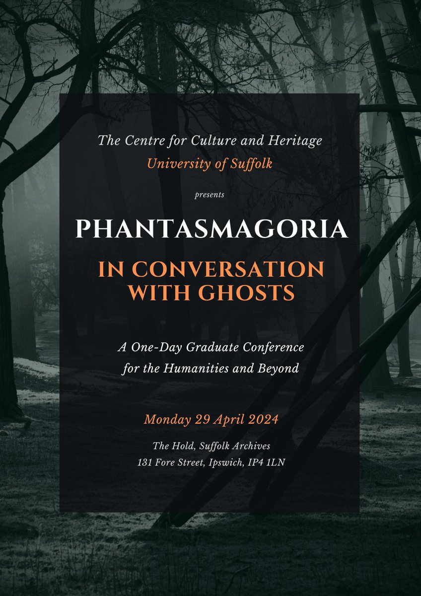 ⭐️ Last chance to get your tickets for #Phantasmagoria !⭐️ Committee members Rose, Amber and James (along with our friends @uosenglish) have organised a hauntingly fun day and would love to see you there! 🖤 Tickets are only £15! 👻↘️ uos.ac.uk/about/events/p… #SuffolkHaunts2024