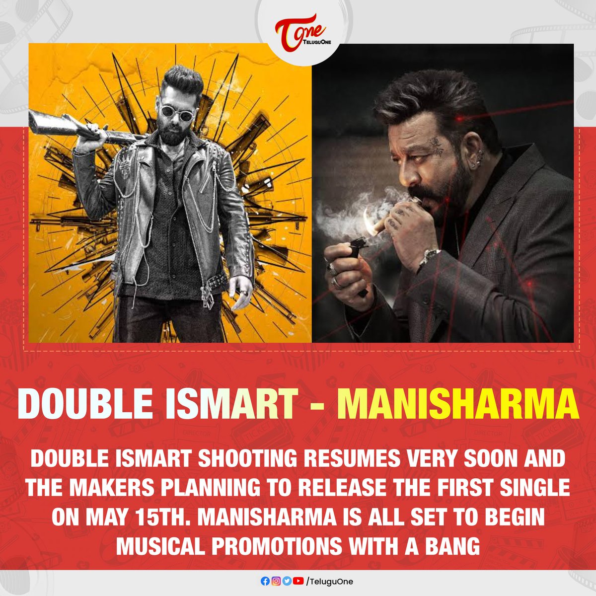 #DoubleIsmart shooting resumes very soon and the makers planning to release the first single on May 15th. #Manisharma is all set to begin musical promotions with a bang.

#RAmPOthineni #PuriJagannath