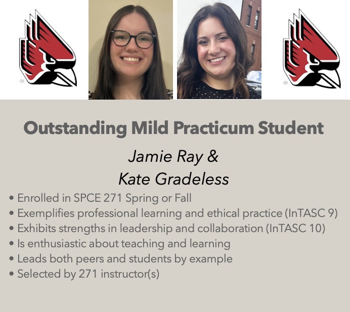 Congratulations to our Outstanding Mild Practicum Students! Jamie Ray and Kate Gradeless #WeFly #chirpchirp