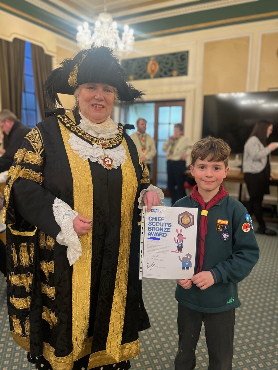 Ted was presented his Chief Scout Bronze Award by the Lord Mayor of Leicester Dr Susan Barton. It’s the highest award a Beaver can earn, and will be able to wear it on his Cubs uniform until he earns his Chief Scout Silver award. Ted, you are a superstar! 🌟