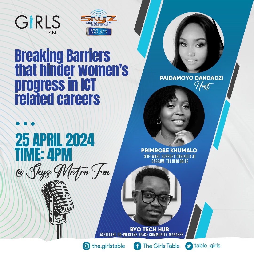 In commemoration of International Girls in ICT Day, we are hosting a radio show on Skyz Metro FM at 1600 hours to discuss breaking barriers that hinder women's progress in ICT-related careers. #HerVoice