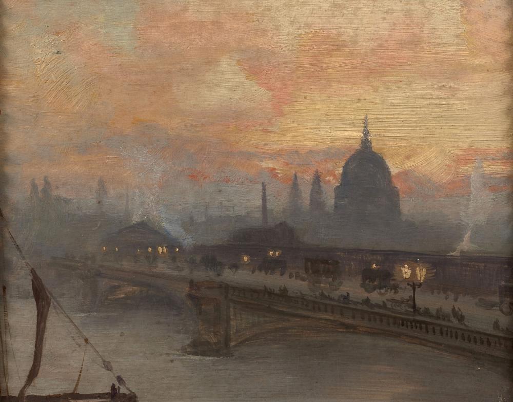 'Blackfriars Bridge, early morning' by George Hyde Pownall (1876-1939) (Private collection)