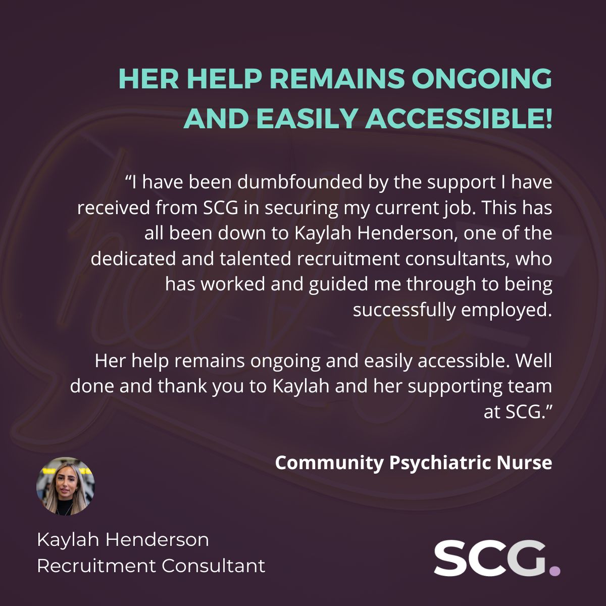 Well done Kaylah Henderson for this fantastic feedback! 👏 Looking for a new role within the NHS? Get in touch with Recruitment Consultant, Kaylah, today- 📞 01772 954200 📩 kh@spencerclarkegroup.co.uk #testimonialthursday #feedbackmatters #testimonial #nhsjobs #nursejobs