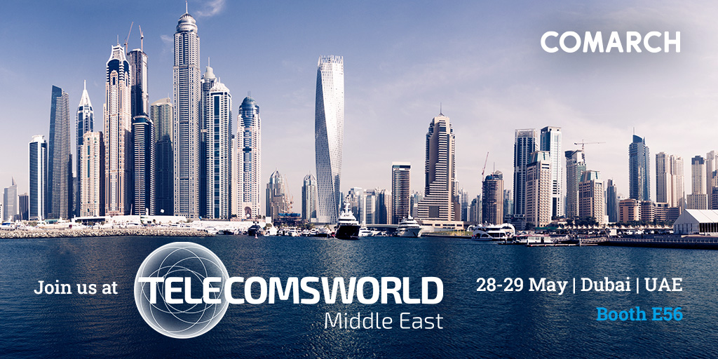 📢Thrilled to announce that Comarch will be participating as a Gold Sponsor at @Telecoms_World Middle East in Dubai on May 28 and 29. Schedule a meeting in advance and join our team at stand E56. For more information about the event, visit: bit.ly/3UhCAHs #TWME