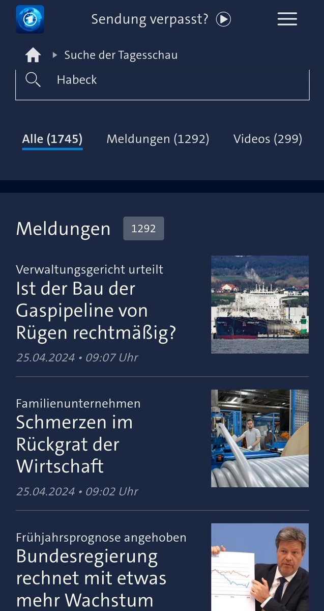 10.45 Uhr - keine News zu Habeck. Die @tagesschau verrät immerhin mehr über sich als über die Vorgänge im Grünen Wirtschaftsministerium. @OERRBlog