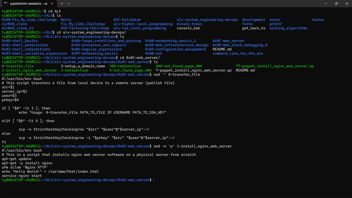 TyNaira4L's tweet photo. Days 29 & 30 of #100DaysOfALXSE.
I configured an nginx server to perform custom functions as well as automated the process using puppet.
Next, I got a .tech domain for hosting my websites.
I also created DNS records for lookups.
#ALX is priming my DevOps and coding skills.
#DHTs https://t.co/u6AKNWE8Mx