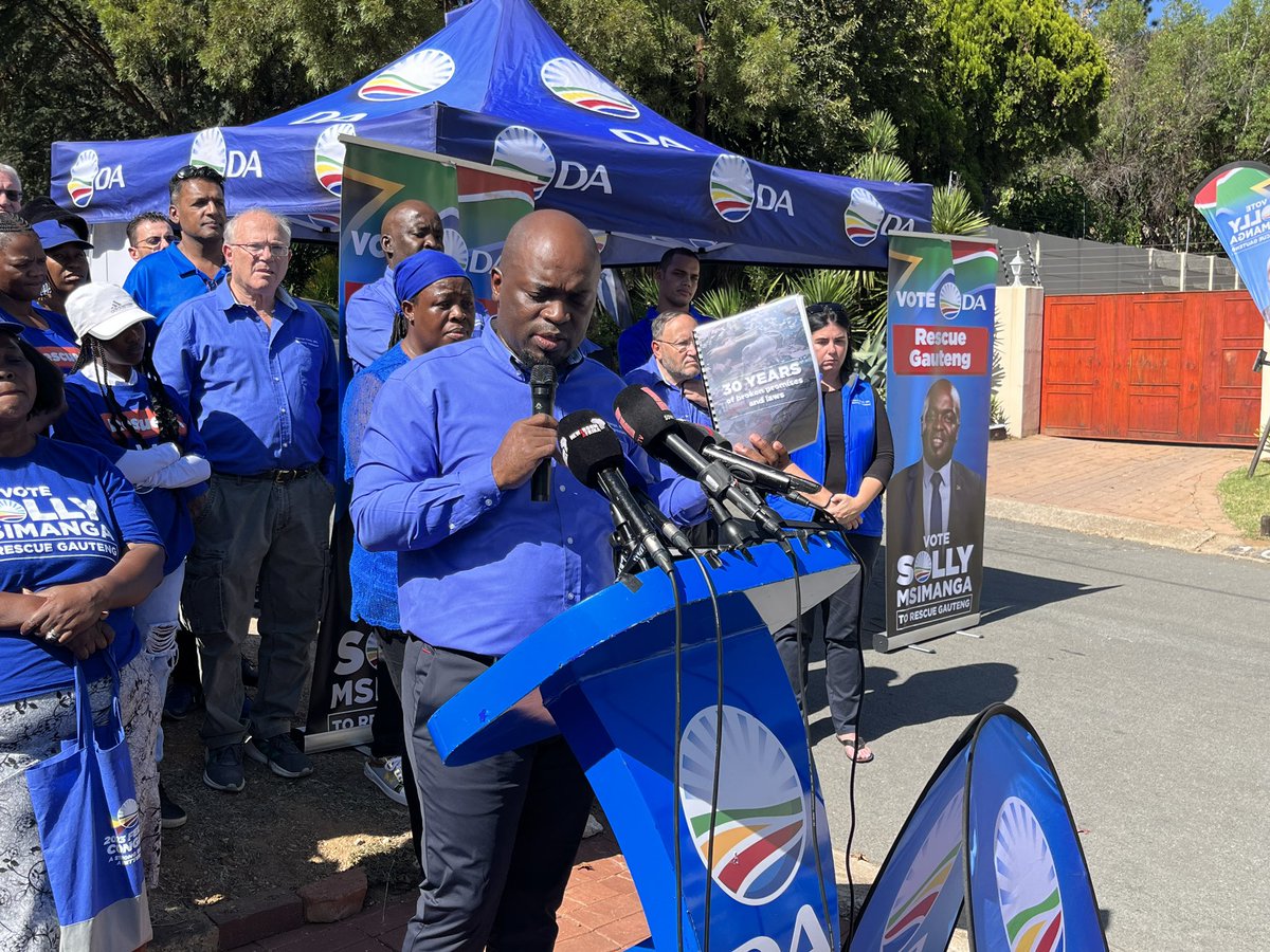 Solly Msimanga, DA Gauteng Premier candidate, is hosting a media briefing on the “broken promises” of the ANC government over the last 30-years. Msimanga will be sharing a “detailed report” with the media which outlines these broken promises. TCG