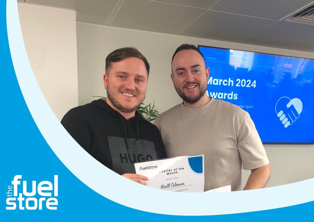 Congratulations to Niall Coleman, who scooped the title of Fueller of the Month for March. As our customer service coordinator, Niall goes above and beyond to provide great support. 

 #CustomerServiceExcellence #CustomerExperience #EmployeeRecognition