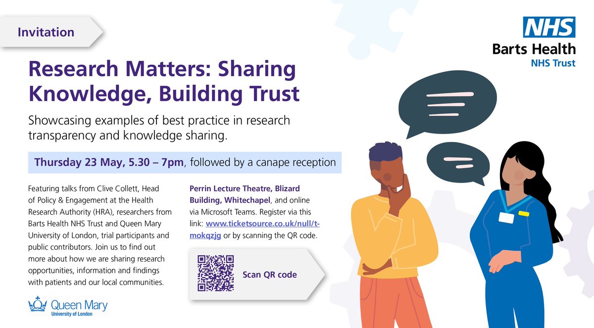 Registration is OPEN to our #ICTD24 event 'Research Matters: Sharing Knowledge, Building Trust'. Join us on 23rd May 5:30-7pm to discover how we're fostering research transparency and knowledge sharing to empower our patients! Tickets: bit.ly/3QjuT2e