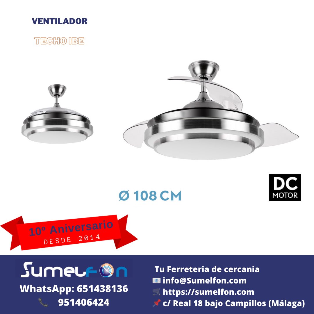 👉  Ventilador DC serie IBE realizado en metal, policarbonato y ABS,
📱 Consultas o pedidos por Whatsapp al 651438136 o 📞  951406424.
.
.
#ventilador #electrico #Ferreteria #Campillos #sierrayeguas #teba #humilladero #almargen #cañetelareal #mollina