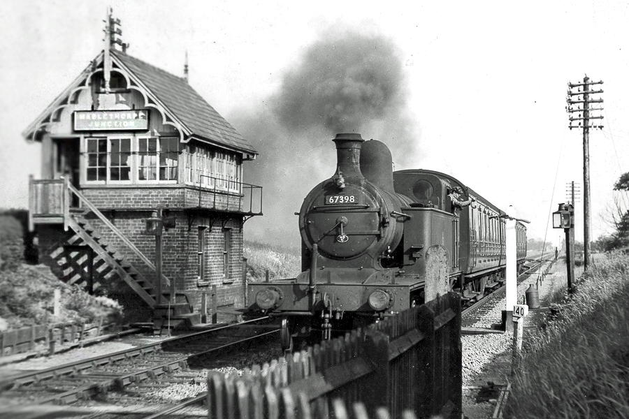 Class C12 67398 comes off the Louth to Mablethorpe branch at Mablethorpe Junction in 1956, heading towards Louth.

Photo by Bill Woodhouse