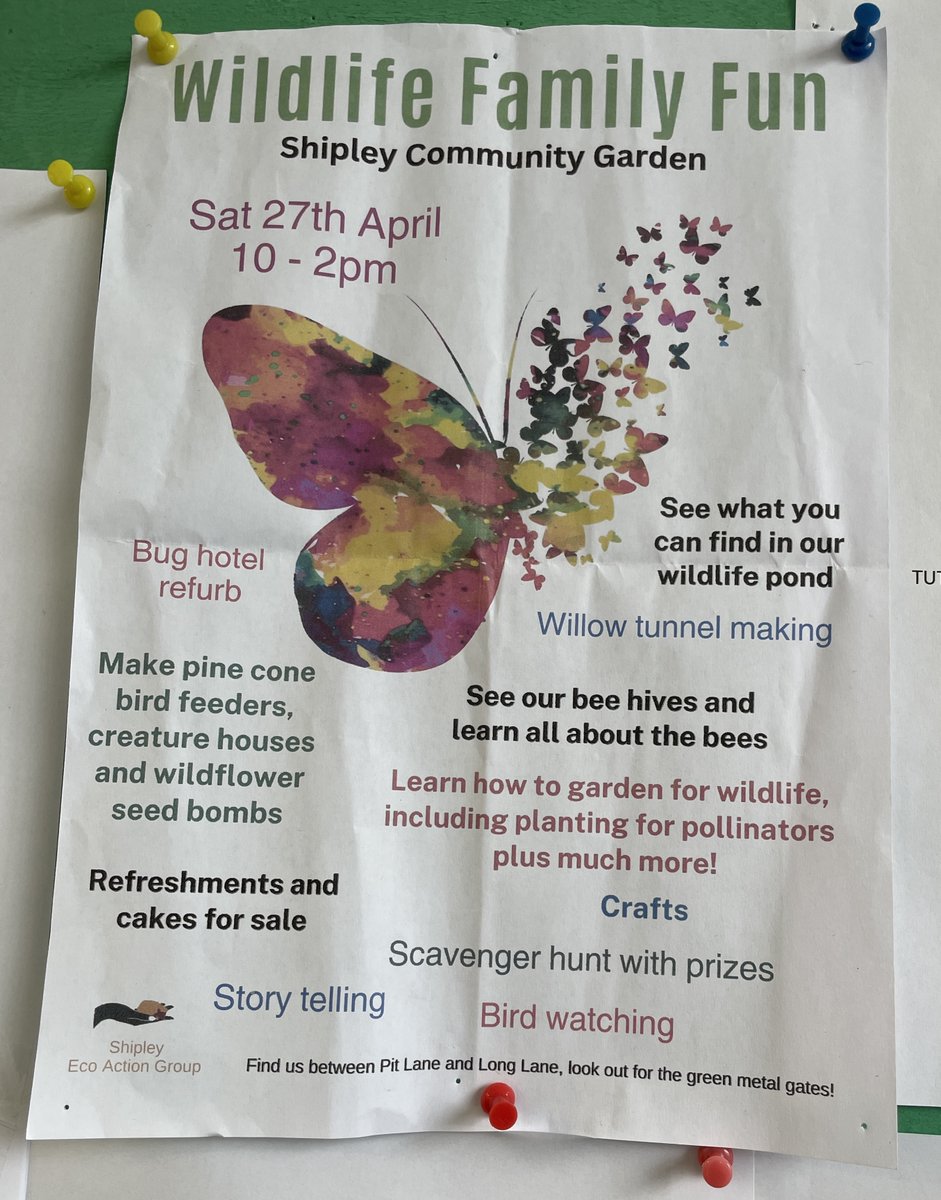 Our Growing Lives team will be at the Wildlife Family Fun Day this Saturday at Shipley Community Garden selling handmade bat and bird boxes. 🐦 🦇 It would be great to see you there!