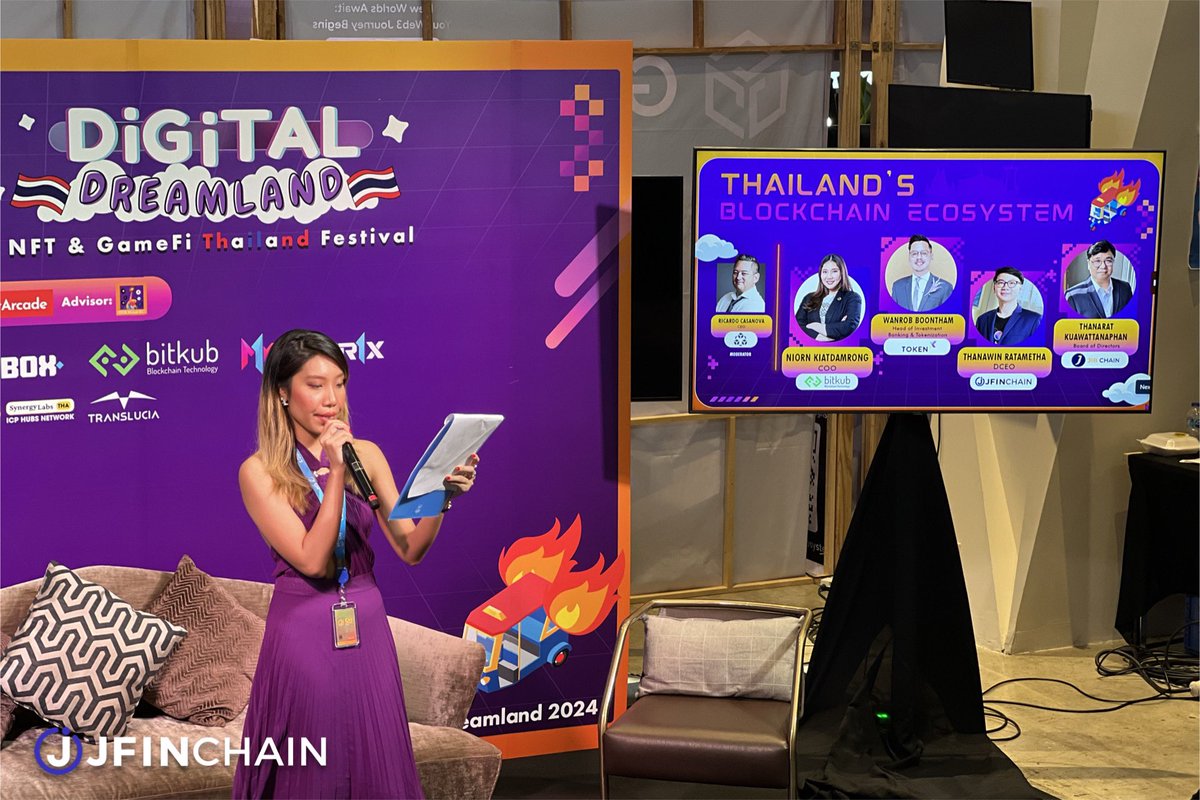 JFinofficial's tweet image. JFIN Chain พร้อมกับตัวแทนผู้พัฒนา Blockchain ของไทย ในหัวร่วมด้วย Bitkub Chain, TokenX, JIB ร่วมพูดคุยในหัวข้อ Thailand’s Blockchain Ecosystem ในงาน Digital Dreamland NFTs and Gamefis Thailand Festival อีก side event หนึ่งของ Southeast Asia Blockchain Week 

#JFIN #JFINChain