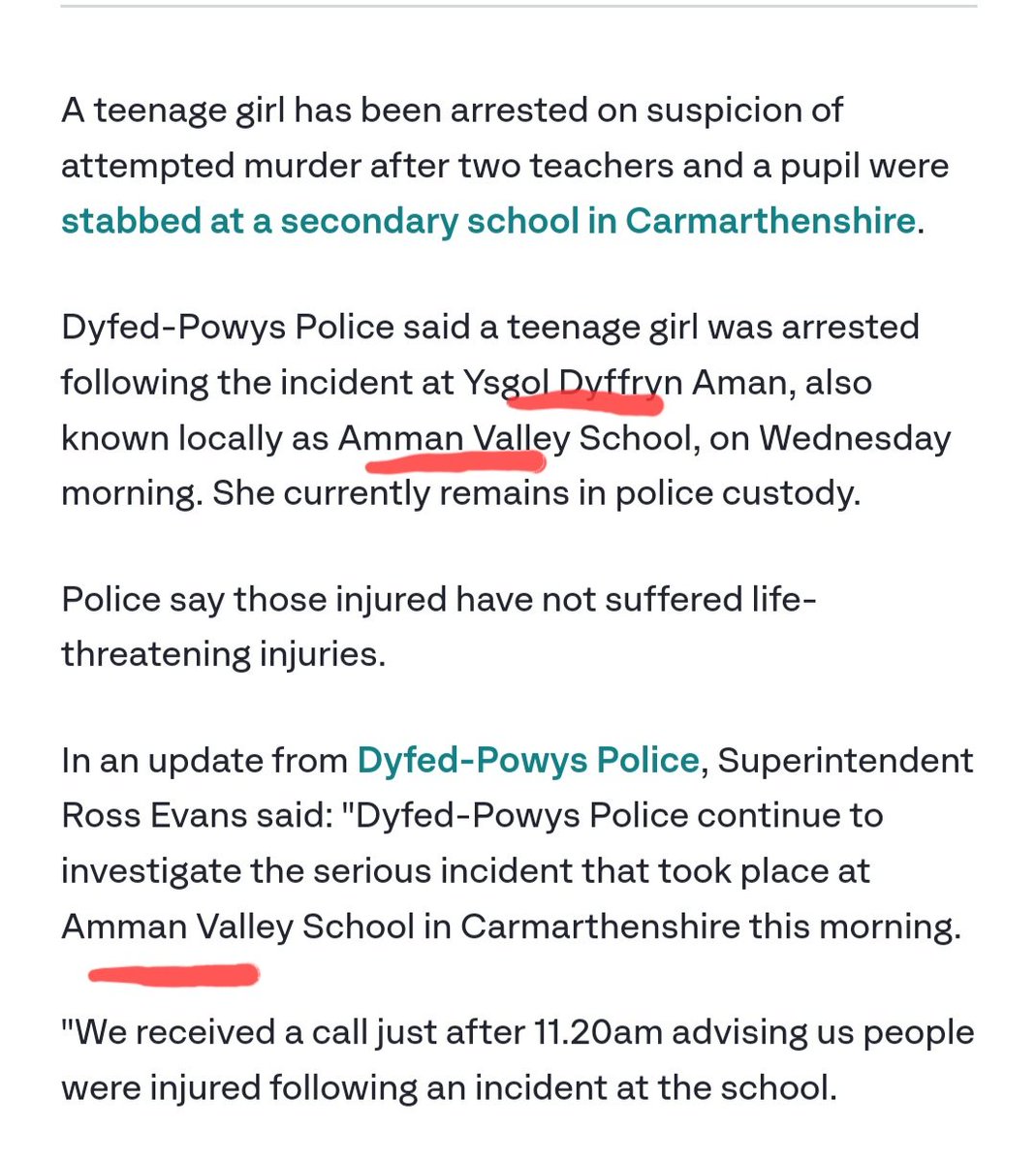 Only tweeting this on the knowledge that the terrible incident yesterday is over and everyone is safe.🙏

👇But look how the ITV report cleverly changes the school's name from cymraeg to saesneg....