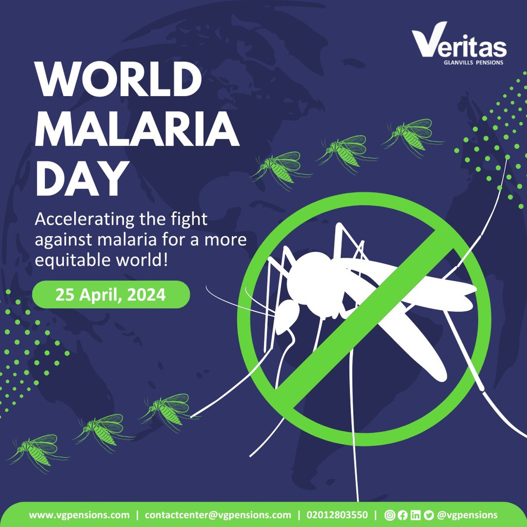 Together, let us commit to accelerating the fight against malaria to achieve a more equitable world. Take action today and make your commitment count! 
#WorldMalariaDay #EquityForAll #MalariaEliminationBeginsWithMe #WHO #2024WorldMalariaDay #VGPensions #VGP
