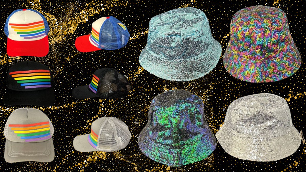 Glowtopia's tweet photo. 🏳️‍🌈✨ Get ready to show your pride in style! 🌈✨ Introducing our NEW range of Sequin Bucket Hats and Pride Trucker Caps! 🎩🌟 Check these out along with hundreds of other new products added to our ranges 🏳️‍🌈😍 https://t.co/f4RQwVrLef https://t.co/pDOJqInAmm