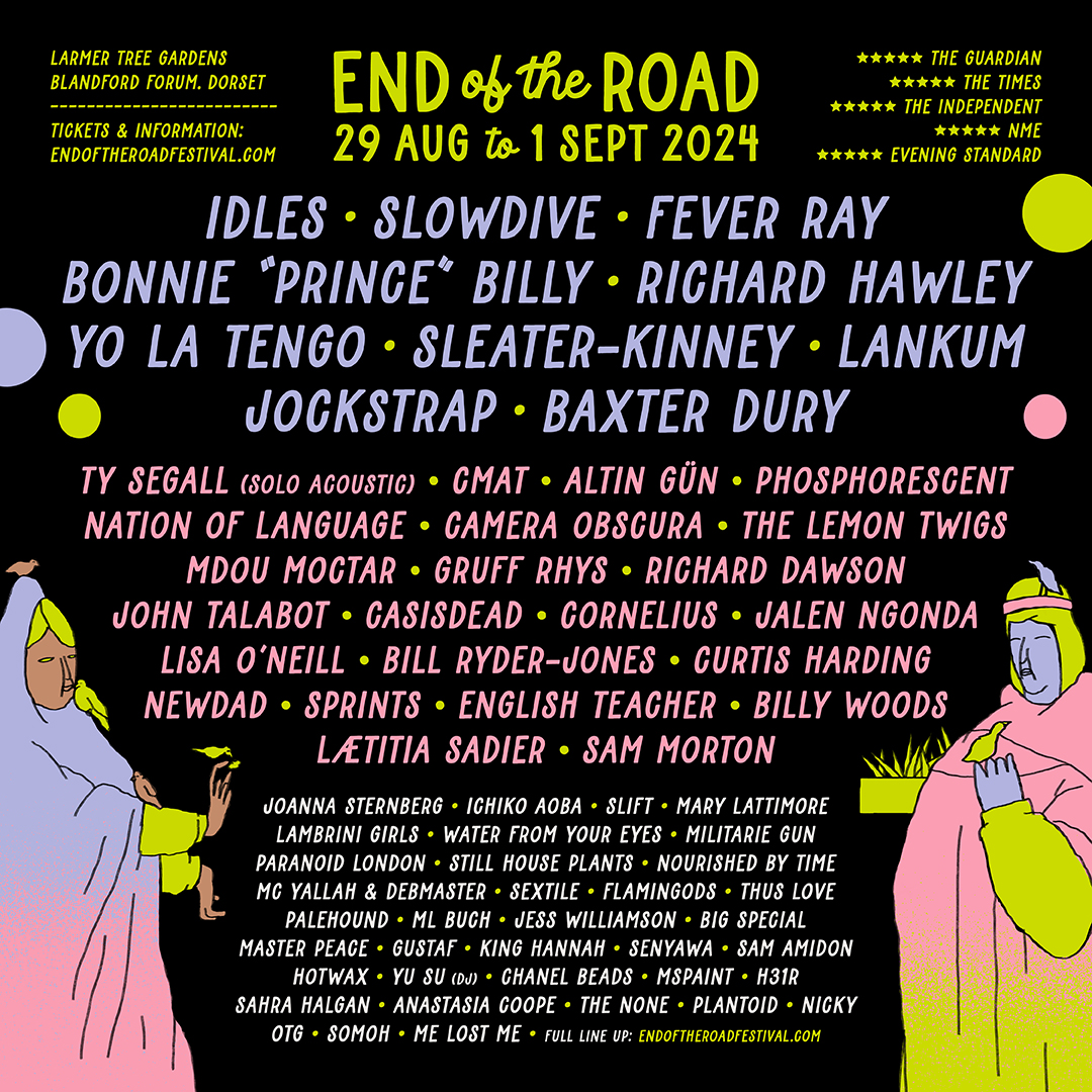 MORE BANDS JUST ANNOUNCED FOR END OF THE ROAD 2024!

Joining IDLES, Slowdive, Fever Ray, Bonnie “Prince” Billy, Yo La Tengo, Sleater-Kinney and Lankum in the gardens will be legendary Sheffield singer-songwriter <a href="/RichardHawley/">richardhawley</a>  and psych-folk-rock supergroup <a href="/altingunband/">Altın Gün</a> (1/3)