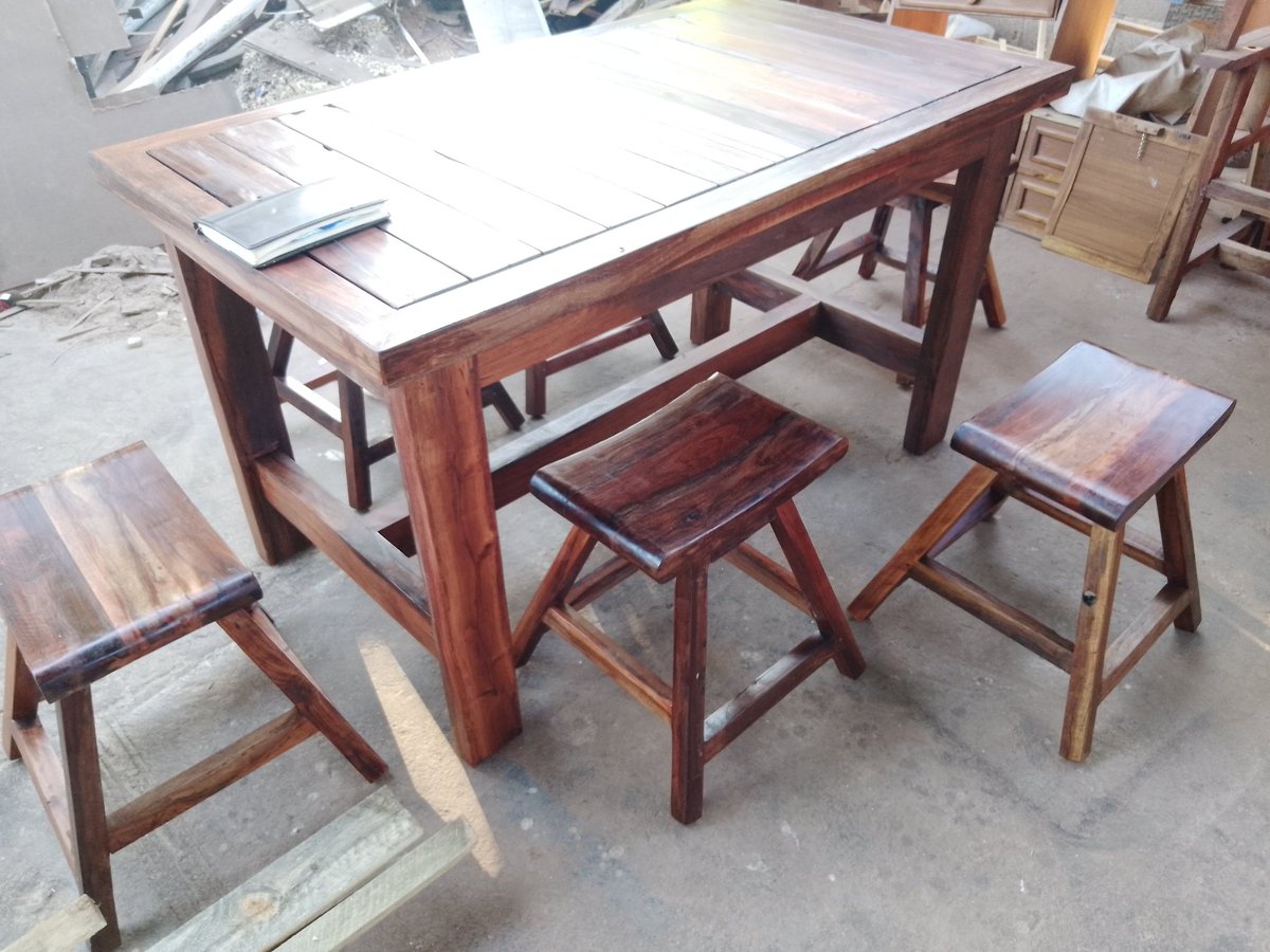 mvie17's tweet photo. @daddyhope We've this readily available dining table set consisting of:
6 rustic stools and
1 rustic table, all made from teak wood. Durable and appealing. Contact +263717105918 app or call https://t.co/trdaN5phHO