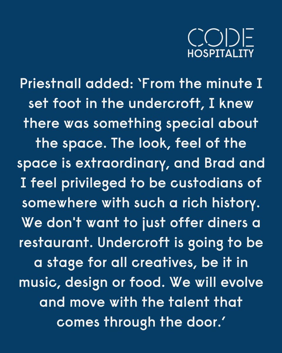. @ChefBradCarter is opening a restaurant in London. The Birmingham chef will launch Undercroft, a 107-cover dining room in a church crypt in the summer alongside music industry veteran Martin Priestnall. Sign up to our free weekly newsletter: bit.ly/49X9ZwW