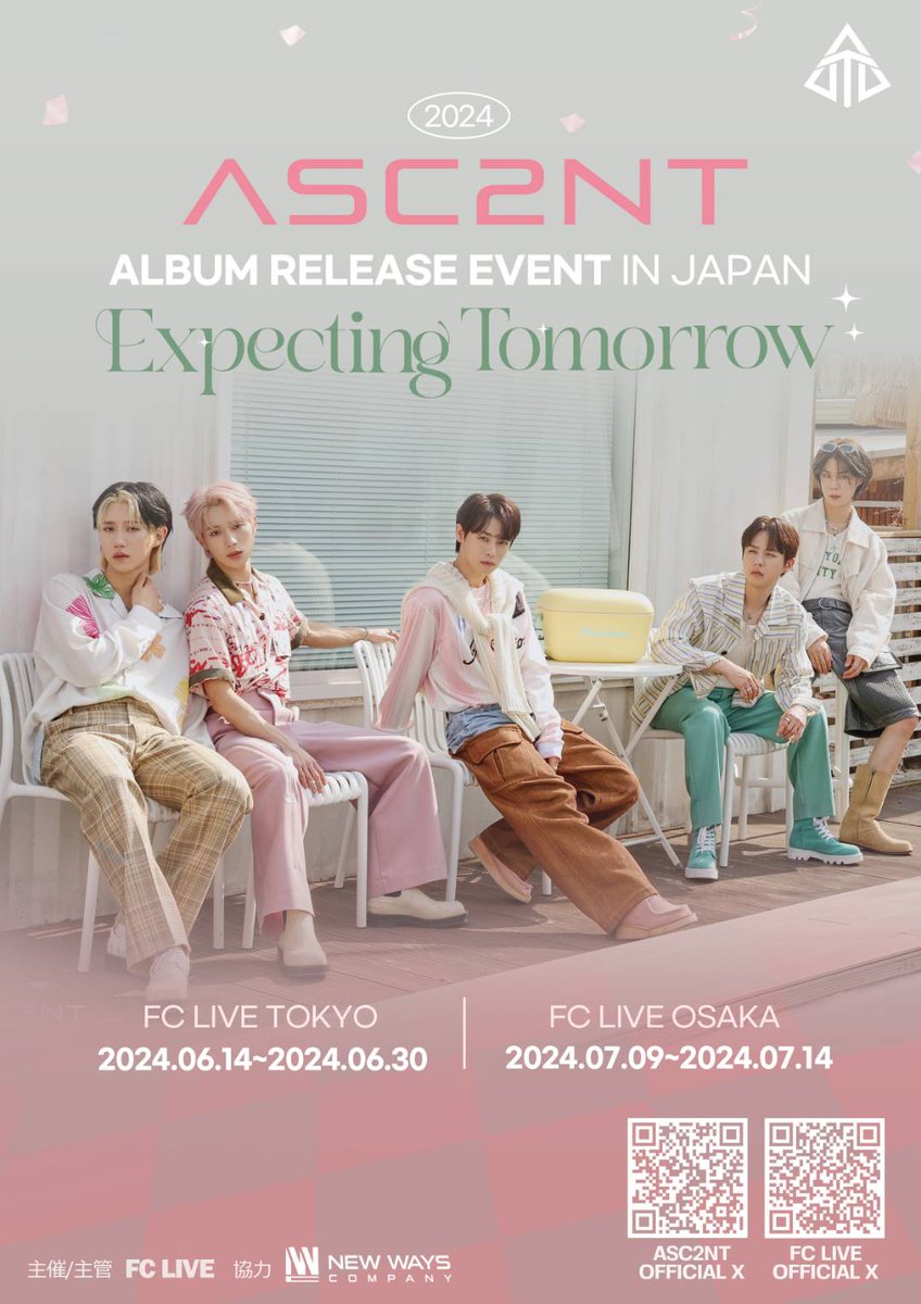 FCLIVE_official's tweet photo. #ASC2NT ALBUM RELEASE EVENT IN JAPAN
Expecting Tomorrow

【📢】開催決定‼️

#大国男児 #出身 メンバーがいる5人組グループ #アセント #日本進出 🛩️

🗓️6/14(金)~6/30(日)
#FCLIVE_TOKYO
🗓️7/9(火)-7/14(日)
#FCLIVE_OSAKA

⚠️事前チケット発売は明日12時〜
🔗 https://t.co/xncdIfT1zB

#어센트 https://t.co/8vUA97iBdt