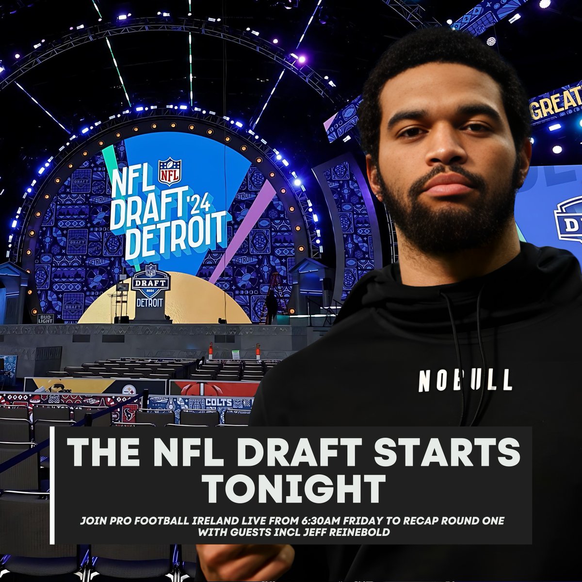 The #NFLDraft starts TONIGHT! Join us LIVE from 6:30AM on Friday as @Michael_NFL, @Jeff_Reinebold and guests recap Round 1 (with a coffee!) Live on X and on YouTube here: youtube.com/watch?v=JlulqT…