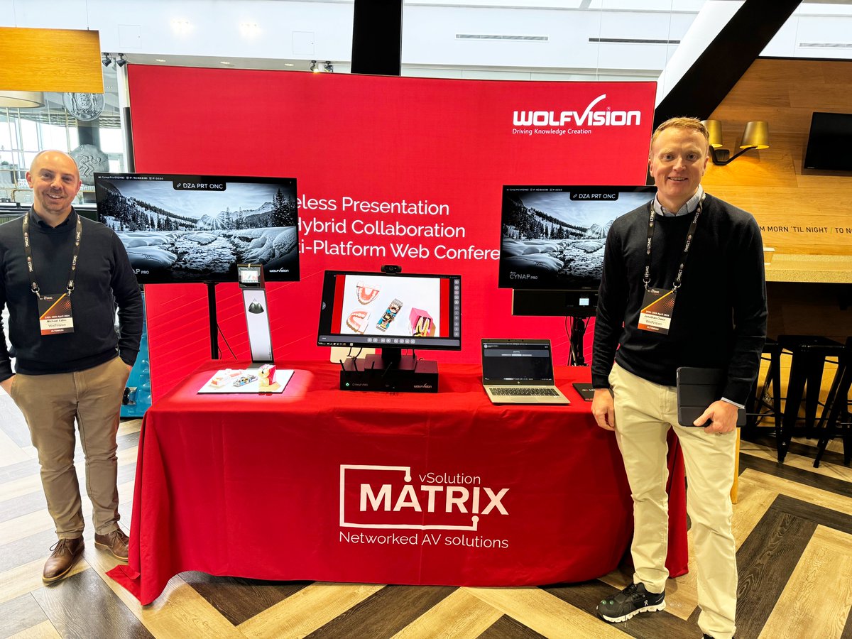 Looking fantastic WolfVision Team UK! Great opportunity to check out our latest solutions for higher education this week with @Jonpowen and Michael Edlin at The @LTSMG_ Conference 2024 in London! #LTSMG #LTSMG24 #edtech #highered
