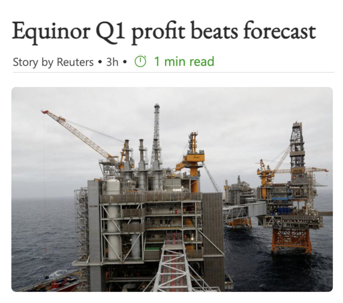 BREAKING: Oil giant @Equinor made £2,067,000,000 profit in the last 3 months. All while UK farmers warn of threat to food security from flooded fields, and millions around the world suffer under extreme weather. They're celebrating their profits, as we shoulder the burden.