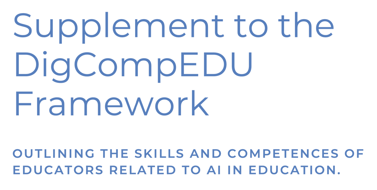 🔵 #AIPioneers Project - 'Suplement to the #DigCompEDU Framework - Outlining the Skills and Competences of Educators Related to #AI in #Education' ✅Available Now: aipioneers.org/a-comprehensiv…