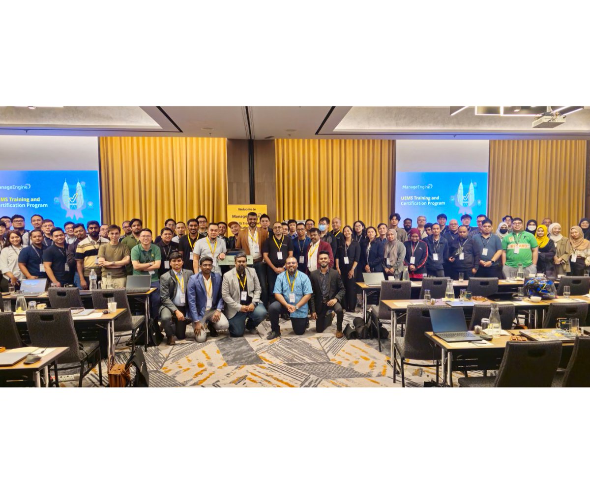 10infinity_my's tweet photo. Wrapping up the UEMS Training and Certification Program at the Renaissance Kuala Lumpur Hotel &amp; Convention Centre. We leave with expanded skill sets and a thirst for continuous learning. 🧠✨ #ManageEngine #KnowledgeIsPower #SolutionsBeyondLimit #10infinity https://t.co/49YTcHIvTc