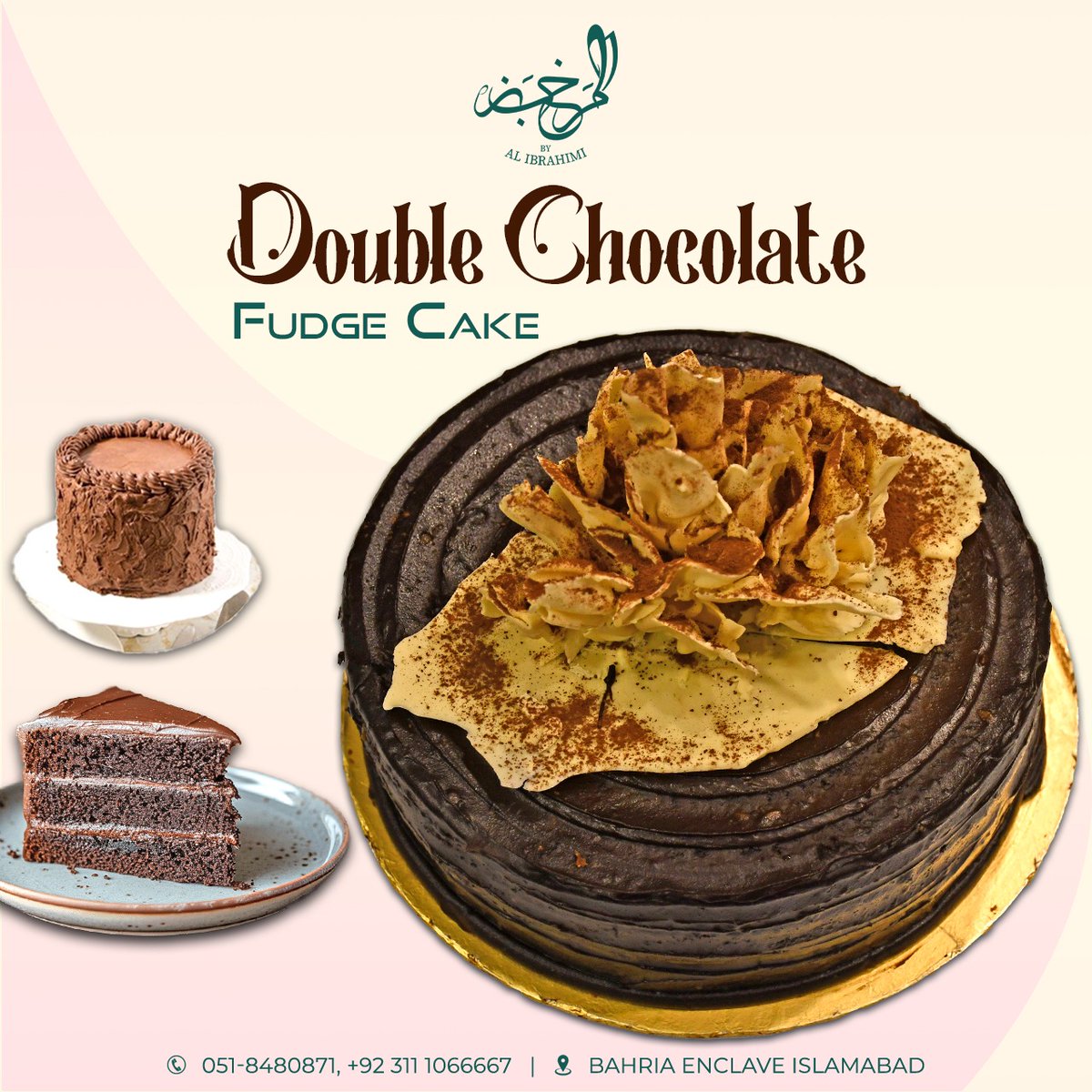 alibrahimipk's tweet photo. Indulge in irresistibly delicious and freshly made Double Chocolate Fudge Cake available at Al Makhbaz Bakery &amp; Refreshment Center.

Tel: 051 8480871
https://t.co/1aMWzfiFZ8

#almakhbaz #bakery #refreshmentcenter #doublechocolatefudgecake #sweetdelights #bahriaenclave #islamabad https://t.co/AaPPExsNjF