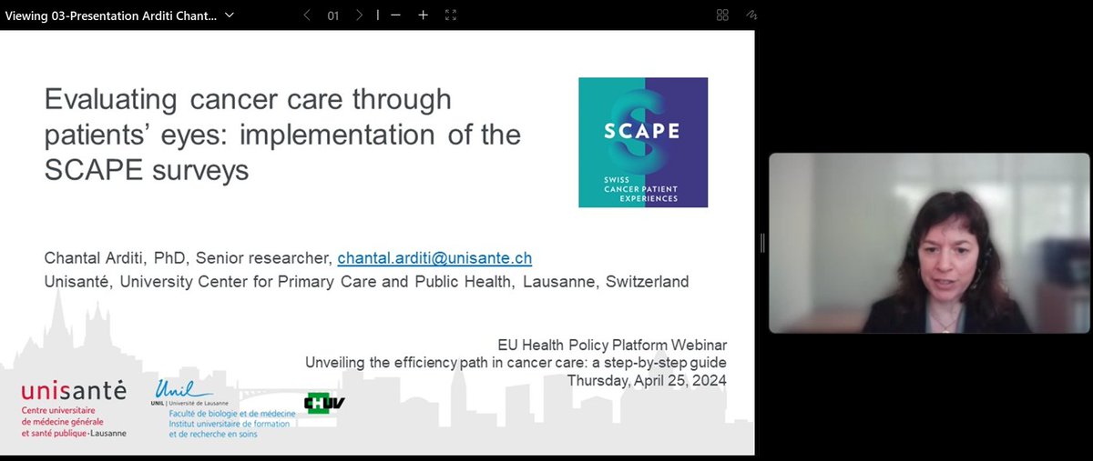 Speaking Now –Chantal Arditi @Chantal13131313 from Unisante @UnisanteVD is illustrating how metrics implementation can be carried out successfully @ local level!