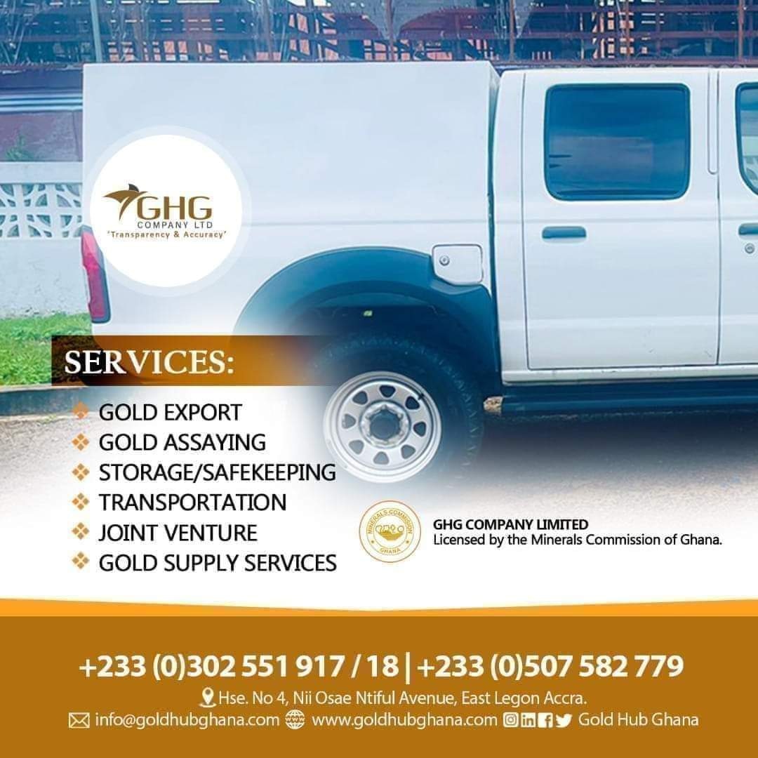 goldhub_gh's tweet photo. #gold #exporters #assayers #suppliers #experts #GHG #ExpertService #goldsupplyservices #transportation #jointventure #storage #safekeeping #goldassay https://t.co/qtNoKms3PS