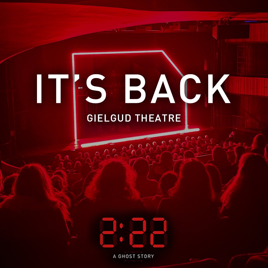 #theatrethursday filling the gap left by the early closure of the Sheridan Smith musical OPENING NIGHT at THE GIELGUD is the thriller 2:22 Which has played there before, and elsewhere setting a record for number of theatres it’s been in!