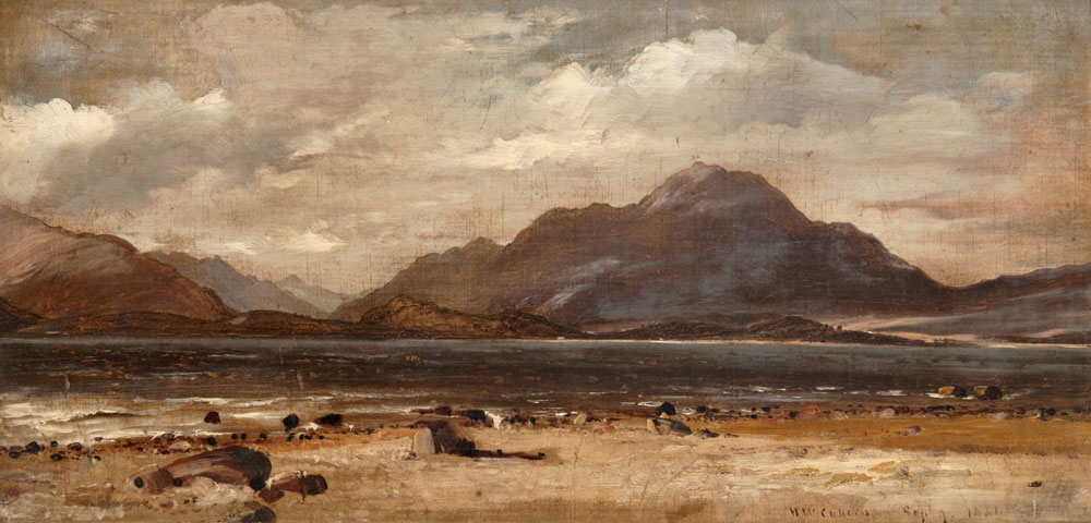 'Loch Lomond and Ben Lomond’ by Horatio McCulloch, 1846. McCulloch's dramatic, often romantic views did much to popularise Scottish landscape painting in the Victorian era. See it in the #Hunterian Art Gallery @UofGlasgow. #HAGReframed #Changes