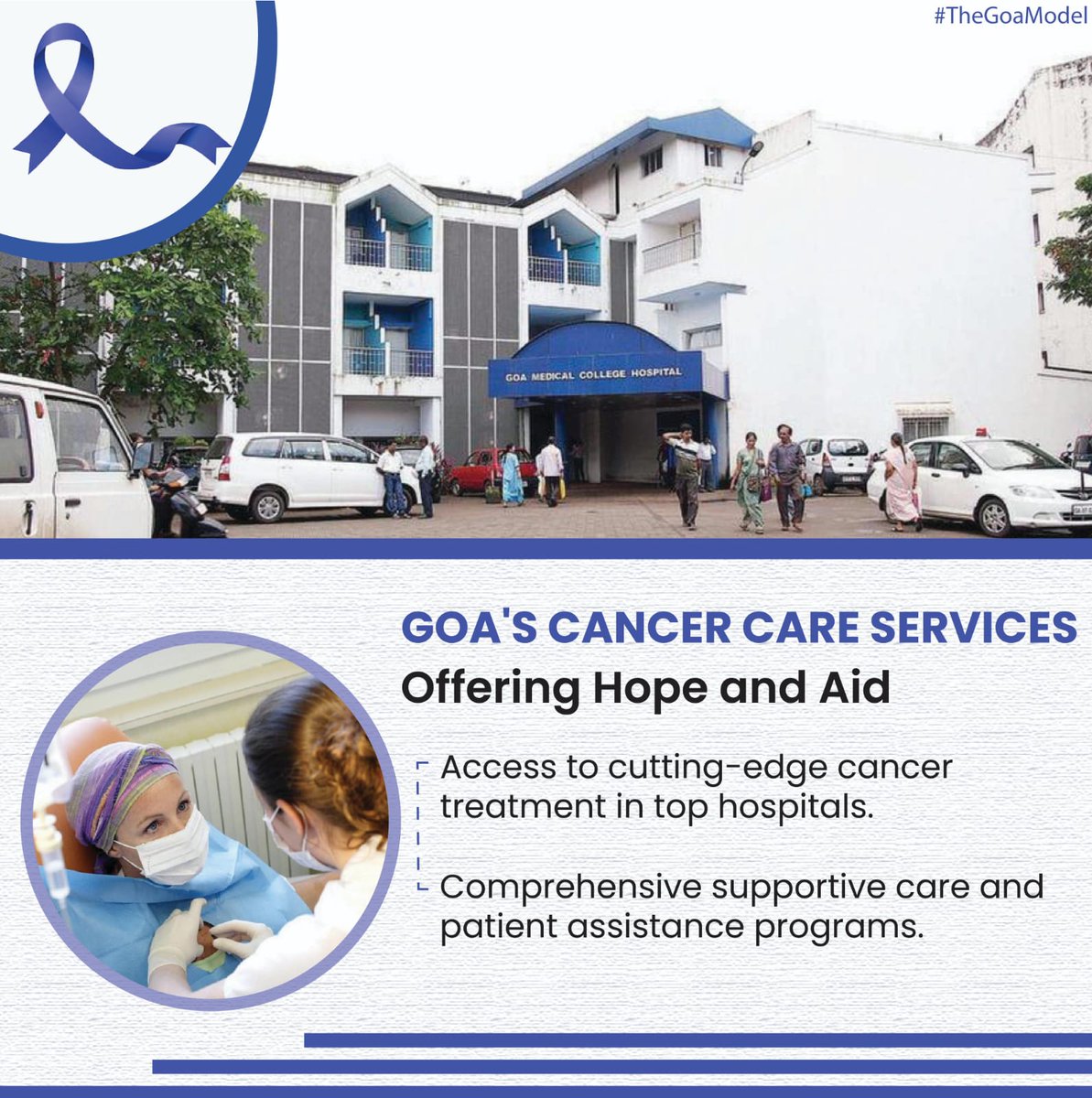 The_GoaModel's tweet photo. Goa's commitment to cancer care shines bright! Access cutting-edge treatments and comprehensive support services in leading hospitals. Together, we stand strong in the fight against cancer! #CancerCare #HopeAndSupport #TheGoaModel
#GoaCancerCare #CancerTreatment #MedicalCare https://t.co/IlynQmsQN5