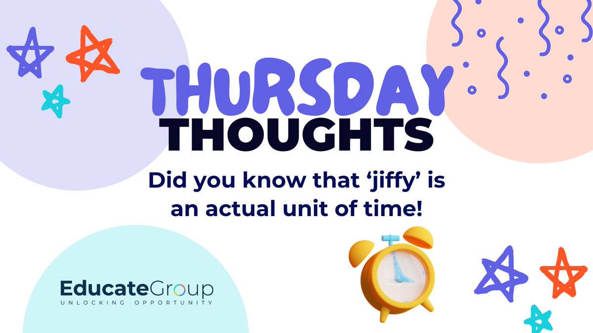 A 'jiffy' is the time it takes for light to zip through a centimetre in a vacuum. Challenge your class to find other quirky units of measurement! #teachingjobs #teachers #teachingassistant #supplyagency #teachers #supplyteaching #jobsinteaching #teach #educationjobs #educate