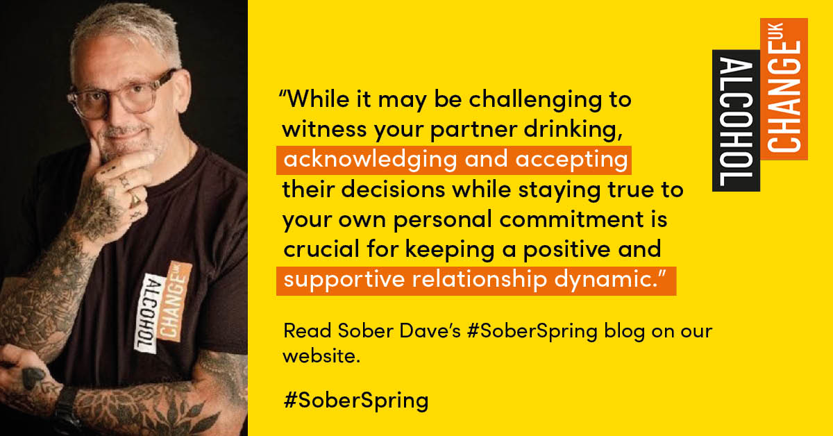 AlcoholChangeUK's tweet photo. What if my partner still drinks? 

@soberdaveuk, @alcoholchangeuk Ambassador and Coach, shares his sobriety coaching advice for how to deal with unsupportive partners.

Read Dave's #SoberSpring blog here: https://t.co/ArH2VVIkCH https://t.co/hUBTneasEN