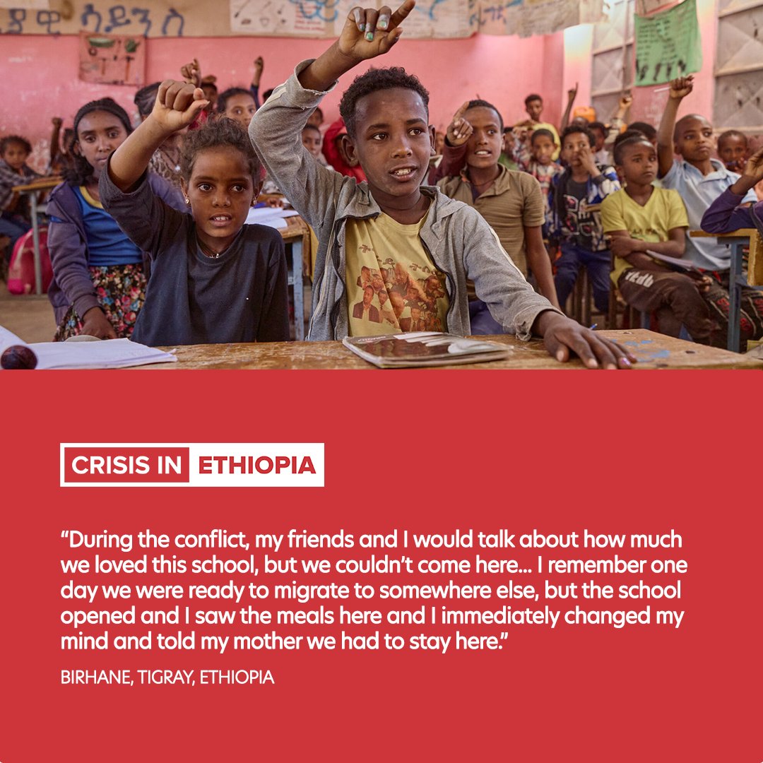 Children in Tigray, Ethiopia, are traumatised and hungry, but schools serving our meals provide hope for survival and success. We must do more. bit.ly/3Jwshug