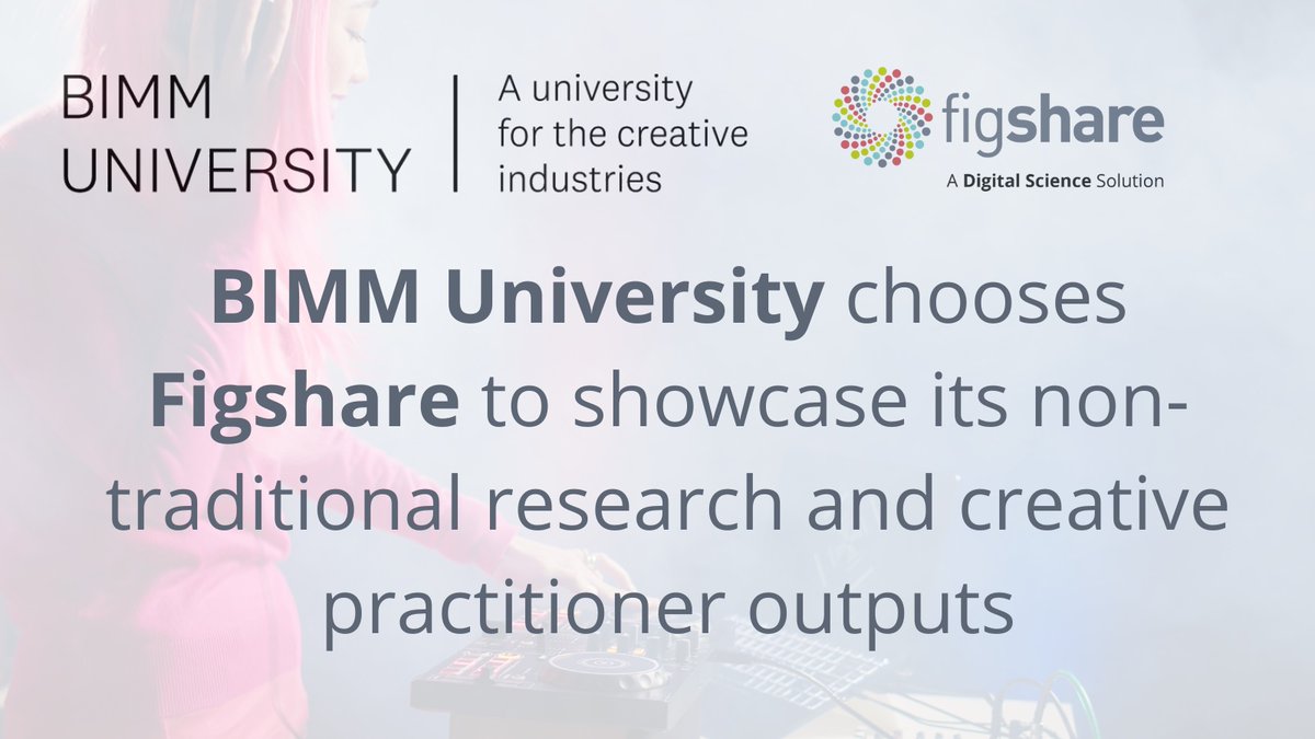 📢 NEWS: We're excited to announce that BIMM University (@BIMM_Institute) has chosen @figshare to showcase its non-traditional research & creative practitioner outputs. 🤩🙌 BIMM Uni will use Figshare to make its #NTROs discoverable to a global audience: ow.ly/qKig50Rnbf0