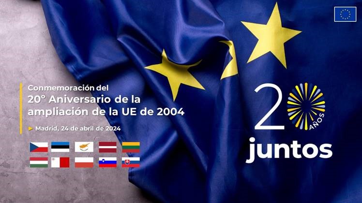 Celebrando 20 años de la ampliación de 2004 en la Representación de la Comisión Europea en España con los 27 países miembros y países candidatos. #20AñosJuntos #DiplomacyDay