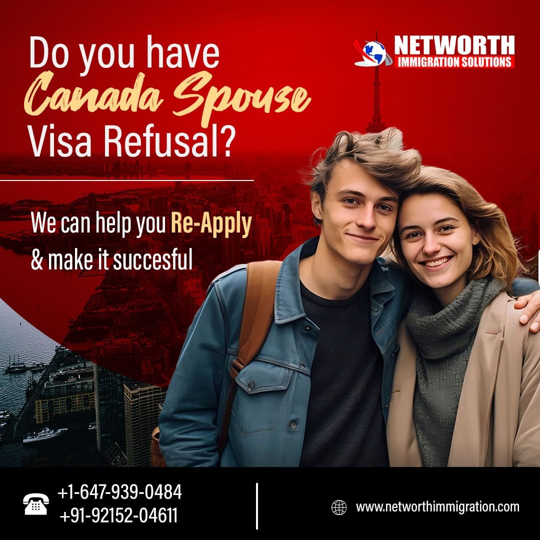 Facing a Spouse Visa Refusal in Canada? Expert guidance and support to navigate through the challenges. Let us help you find a way forward.
  
.
#networthimmigrationsolutions #Canada #CanadaVisa #ImmigrationConsultant #ImmigrationExpert #Visaconsultant #MovetoCanada