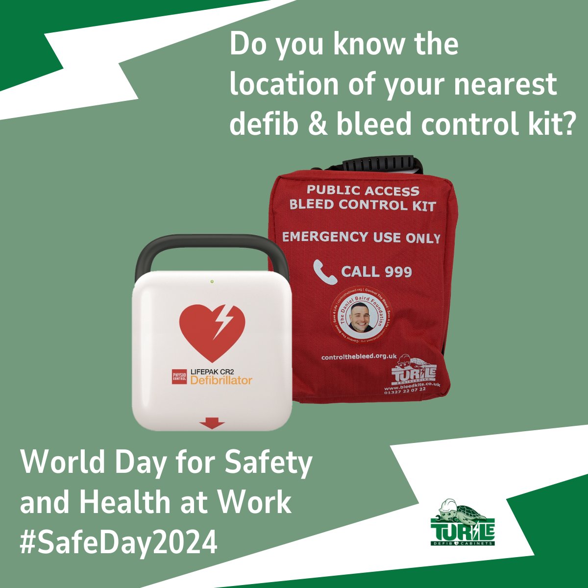 🏢🏭Sunday is @ilo World Day for #Safety & #Health at Work, supported by @rospa We want you to learn where your nearest #workplace #defib & #bleedcontrolkit is. Be prepared, just in case 🙏 If the premises doesn’t have #lifesaving equipment, ask WHY NOT?🚑 #SafeDay2024 #AED