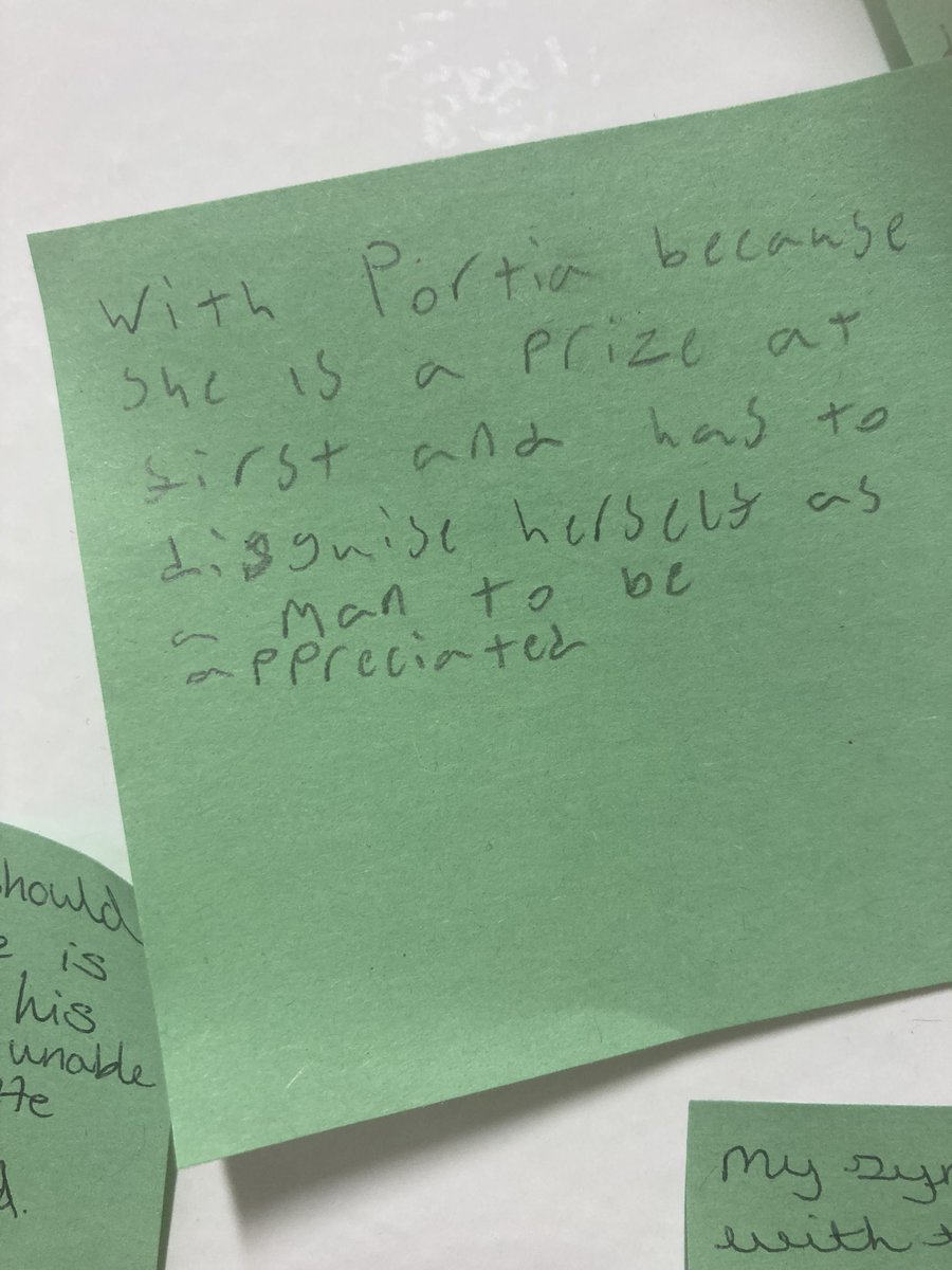 Mr Clark’s class has some great responses and opinions after studying Merchant of Venice this week.