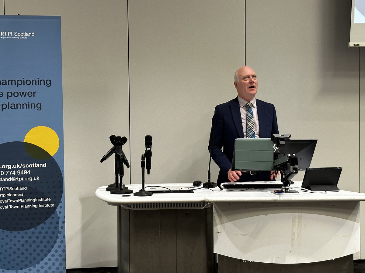 jlrh90's tweet photo. And we’re off! 

Delighted to hear from @JoeFitzSNP  on the contributions that young planners and future planners will make in tackling the climate and nature crises; and places of the future. 

Building on his advice from last years conference, we need to be bold

#sypc24 #rtpi https://t.co/dNOX8zyg4K
