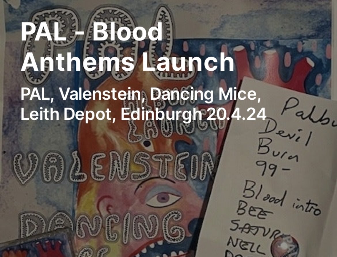 New on the Noise of Art… PAL, Valenstein, Dancing Mice - Leith Depot, 20.4.24 neilcooper.substack.com/p/pal-blood-an… A quick pictorial look at the launch night of PAL’s new Blood Anthems cassette album at Leith Depot. ⁦@leithdepot⁩