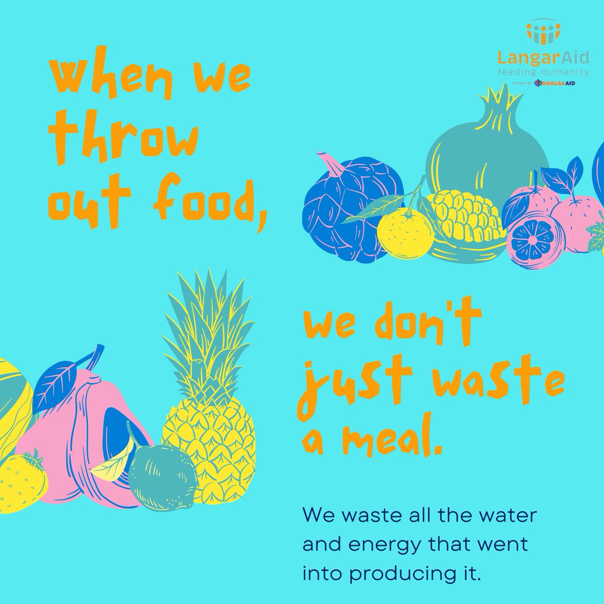 Let's cherish every bite and reduce food waste! When we waste food, we also squander the water and energy invested in its production. Small actions can make a big difference. 🌍🍽️ #ReduceFoodWaste #Sustainability #LangarAid #KhalsaAid