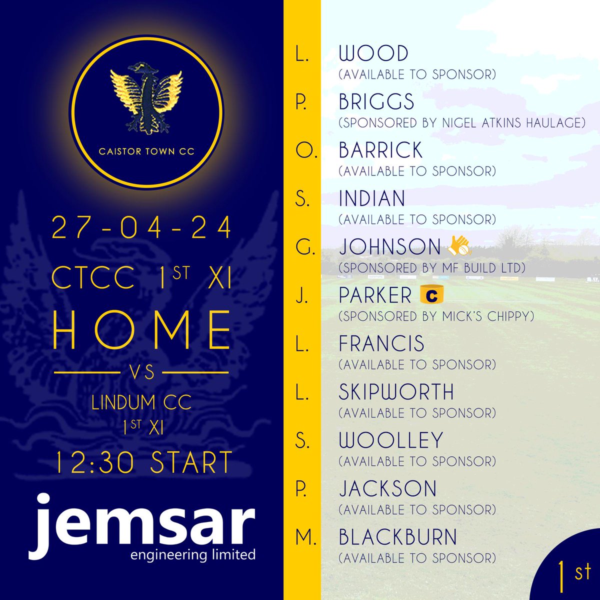 After last week's dismal performance away at Barton, captain Jim Parker has turned to experience as he recalls the duo of Pete Briggs and Paul Jackson. Aiming to halt a woeful run of 2 wins in 15, Caistor welcome Lindum hoping to put a smile on the face of their loyal fans.